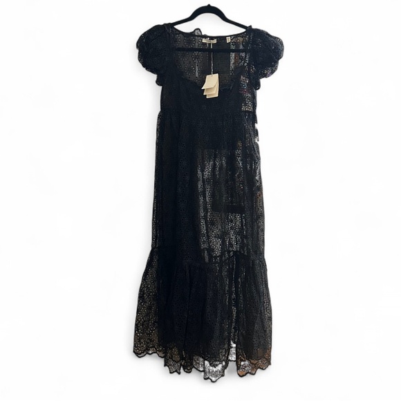 NWT Doen Black Philomene Midi Dress - Picture 3 of 8